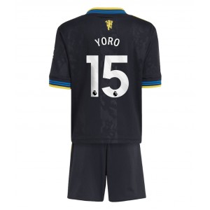 Fotbalové Dres Manchester United Leny Yoro #15 Dětské Třetí Oblečení 2025-26 Krátký Rukáv (+ trenýrky)